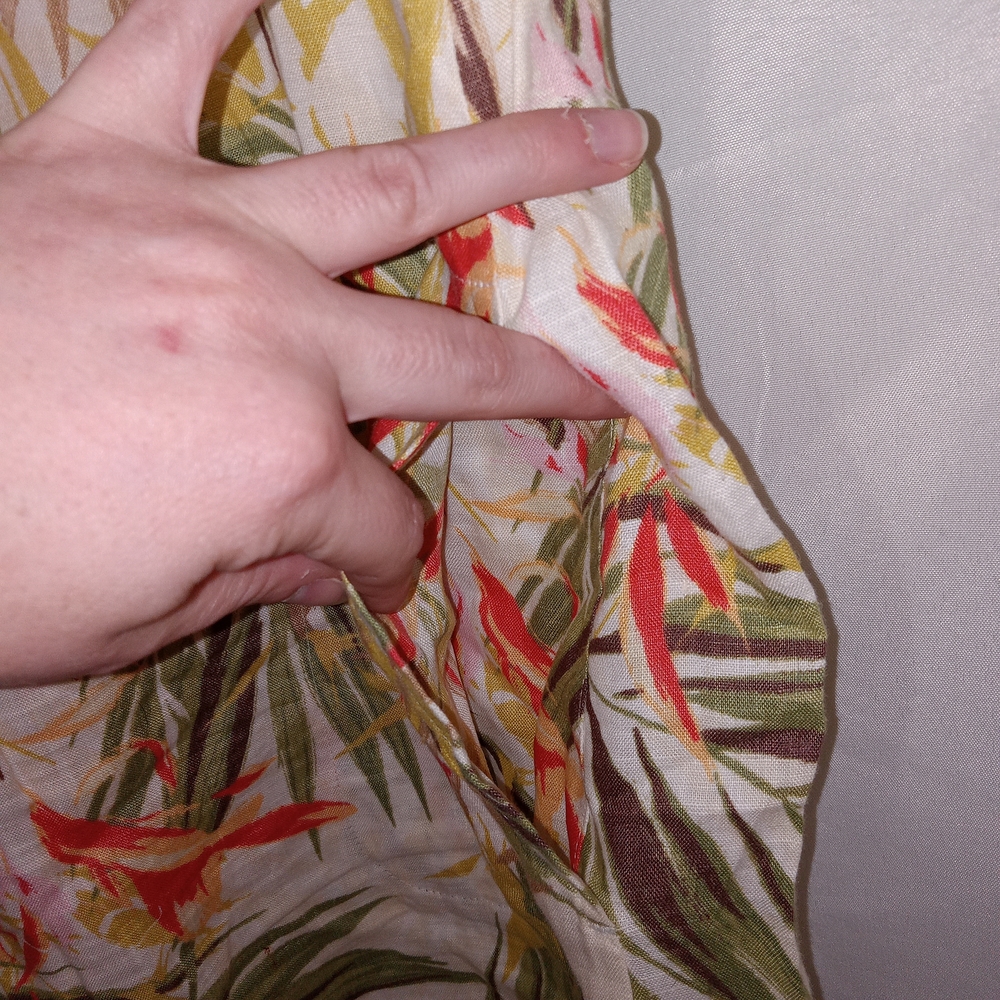 J. Jill Love Linen Tropical Print Shift Dress Womens M Tall Sleeveless Resort - Picture 4 of 10